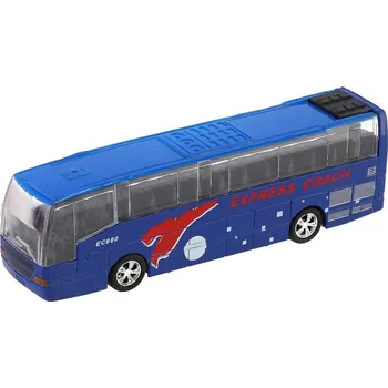 autíčko Autobus kovový se světlem a zvukem 16 cm modrý