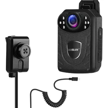 Digitální kamera Boblov Policejní kamera KJ21 Pro s dotykovou obrazovkou a dálkovým ovládáním S externí knoflíkovou kamerou