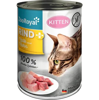 Krmivo pro kočku ZooRoyal pro koťata hovězí + telecí a kuřecí maso 12 × 400 g