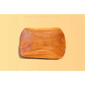 Talíř Africký Vyřezávaný Talíř Teak Obdélník 28 cm