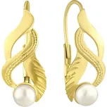 Zlaté náušnice s pravou perlou 4 mm