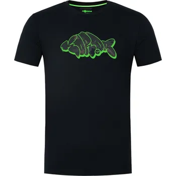 Rybářské oblečení Tričko Korda Outline Tee Black Velikost M