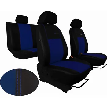Ochranný autopotah Autopotahy Škoda Octavia I, kožené EXCLUSIVE modré,dělené sed.a opěr. se zadní lok.op.