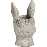 Clayre & Eef, Holandsko Clayre & Eef - Kameninový květináč RABBIT menší "králík ,, - 13*13*21 cm