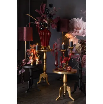 Konferenční stolek Černý antik kovový odkládací stůl Korto Black - Ø40*90 cm