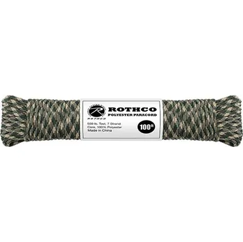 Lano Šňůra PARACORD polyester 550LB 30m 4mm WOODLAND