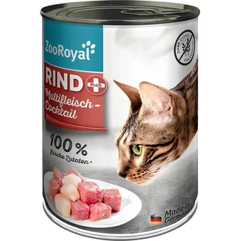 Krmivo pro kočku ZooRoyal pro kočky hovězí + koktejl z různých druhů masa 6 × 400 g