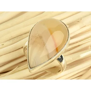 Prsten Stříbrný prsten s achátem vel.52 Ag 925/1000 7,9g