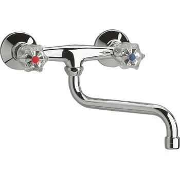 Vodovodní baterie SCHÜTTE kuchyňská baterie BRILLANT, otočná kuchyňská baterie pro montáž na stěnu, dřezová baterie v chromu | 57600