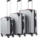 Deuba Set cestovních kufrů Base-3ks stříbrný