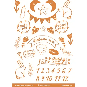 samolepka Be Nice samolepky - First moments oranžová