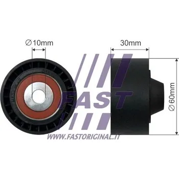Vratná/vodicí kladka, klínový žebrový řemen Fast Original FT44563