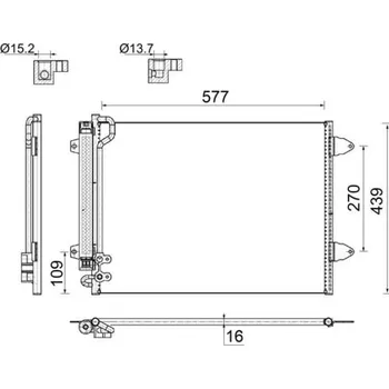 Výparník klimatizace Kondenzátor, klimatizace MAHLE AC 666 000S