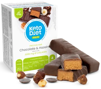 Keto dieta KetoDiet Proteinové tyčinky s kolagenem 4x 36 g čokoláda/lískový oříšek