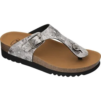 Dámská obuv Scholl GREENY FLIP-FLOP 2.0 dámské zdravotní žabky stříbrné z recyklovaného PET se stélkou Bioprint