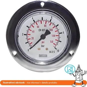 Příslušenství pro vysokotlaký čistič Wika Manometr s čelní přírubou 0/160 bar - 63 mm - 1/4"