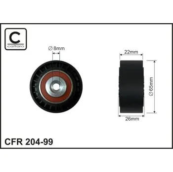 Vratná/vodicí kladka, klínový žebrový řemen Caffaro 204-99