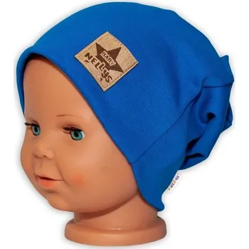 Módní doplněk Dětská funkční čepice s dvojitým lemem - tm. modrá, Velikost koj. oblečení 98 (2-3r)
