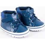 Kojenecké boty/capáčky Boy, na suchý zip - granátové, Velikost koj. oblečení 56-68 (0-6 m)