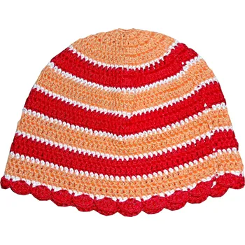 Čepice Dětská dívčí háčkovaná čepice Petra oranžová, vel. 40-42 cm