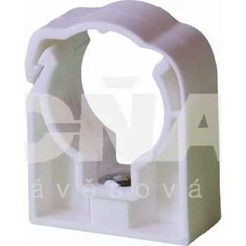 Plastová příchytka na trubku (potrubí) jednoduchá se třmenem šedá UNI - 20mm 1340