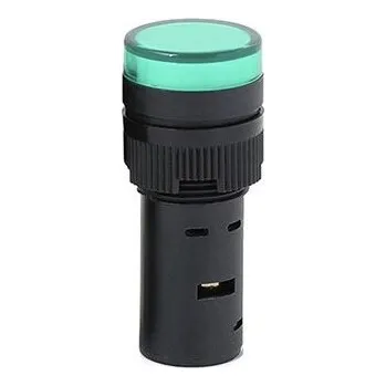 Polovodič LED kontrolka 220V, AD16-16C, pro průměr otvoru 16mm Zelená