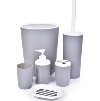 Koupelnová předložka 6dílný koupelnový set, šedý