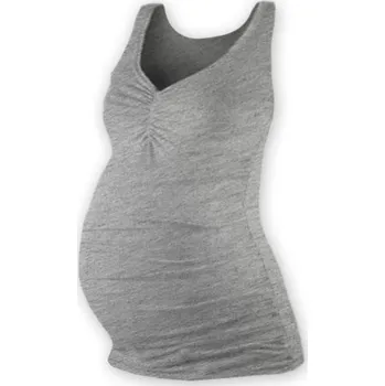 Těhotenská móda JOŽÁNEK Těhotenský topík JOLANA - šedý melír, Velikosti těh. moda L/XL