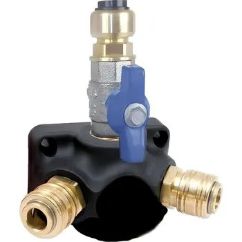 Vodovodní potrubí TECTITE Ukončovací krabice pro rozvod vzduchu spojka 15 mm + kohout - 2 x Rychlospojka