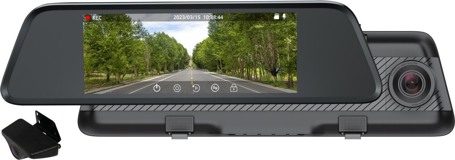 Kamera do auta ve zpětném zrcátku CEL-TEC M7 Dual GPS