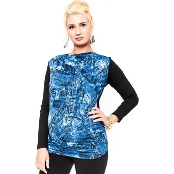 Těhotenská móda Těhotenské triko/halenka Be MaaMaa - ZINA, vel. S/M, Velikosti těh. moda L/XL