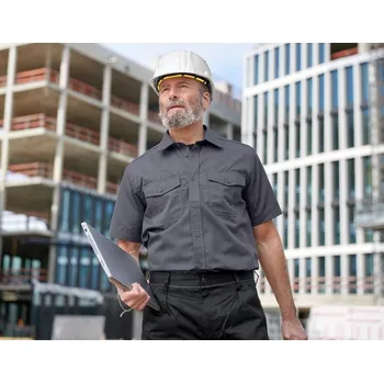 Pánská košile Pracovní košile krátký rukáv e.s.classic velikost M šedá Strauss Pracovní oblečení