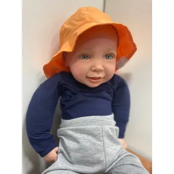 Klobouk Bavlněný klobouček - oranžová, Dahlia fashion designer Velikost: Obvod 52-54 cm