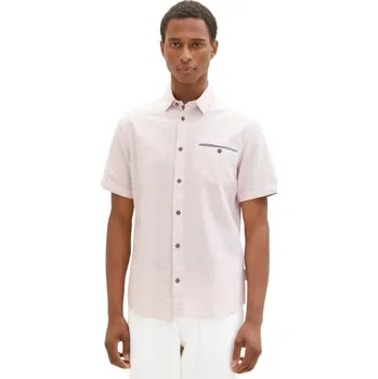 Pánská košile TOM TAILOR PÁNSKÁ KOŠILE S KRÁTKÝM RUKÁVEM - RŮŽOVÁ XXL