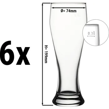 Sklenice G.Gastro (6 Kusů) Pohár na pivo - 415 cc - kalibrace 0,3L