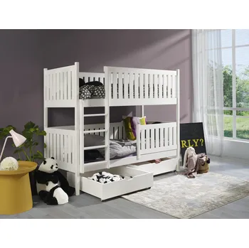 Postel Nabytek-dreveny.cz Patrová postel Gabi 80x200 cm masiv Rozměr postele: 80x200 cm, Odstín postele: růžová