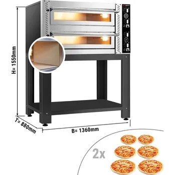 Pec na pizzu G.Gastro Pec na pizzu 6+6x 30 cm (celošamotová) - vč. podstavce
