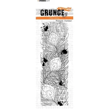 Razítko Gelové razítko Studio Light Grunge, 21 x 7,4 cm – paví pera