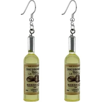 Náušnice Hezké a netradiční náušnice - žlutá láhev