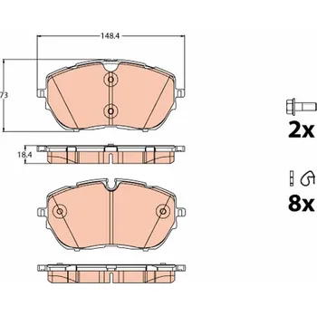 Brzdová destička Sada brzdových destiček, kotoučová brzda TRW GDB2121
