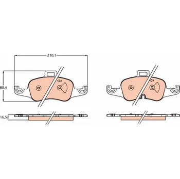 Autodíl Sada brzdových destiček, kotoučová brzda TRW GDB2120