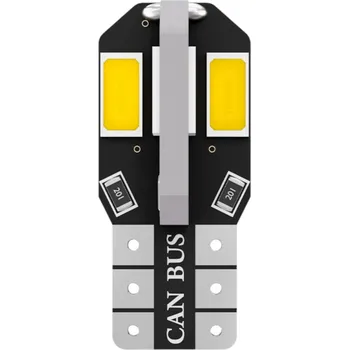 Autožárovka CANBUS LED 8x 5730 SMD patice T10, W5W - Teplá bílá
