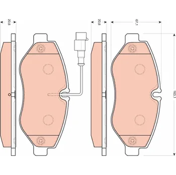 Brzdová destička Sada brzdových destiček, kotoučová brzda TRW GDB3439