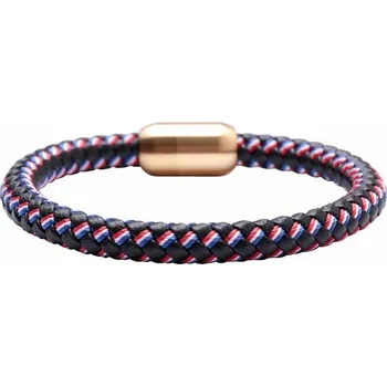 Drahý kámen Pánský kožený fashion náramek tricolora obvod cca 21 cm