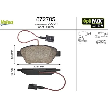Brzdová destička Sada brzdových destiček, kotoučová brzda VALEO 872705