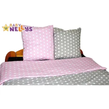 Baby Nellys Bavlněné povlečení 140x200 - Bubble Retro šedorůžové, Velikost povlečení 140x200/70x80cm