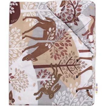 Bavlněné prostěradlo, Wild animals, Baby Nellys, hnědé, Rozměry 120x60