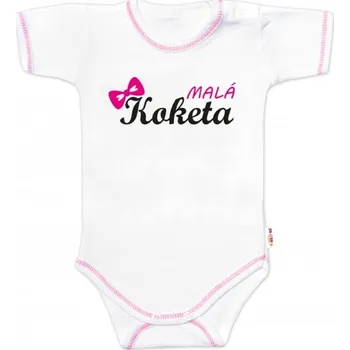 Kojenecký body Body krátký rukáv s vtipným textem Baby Nellys, Malá Koketa, holka, Velikost koj. oblečení 62 (2-3m)