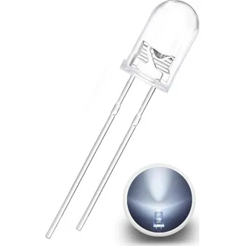 Elektronická součástka LED Dioda 5mm, Bílá