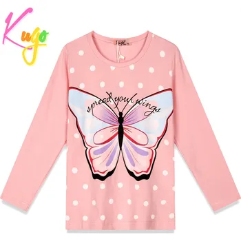 Dívčí tričko Dívčí tričko dl.r. KUGO DC0001, světle růžové